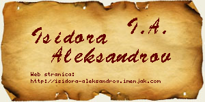 Isidora Aleksandrov vizit kartica